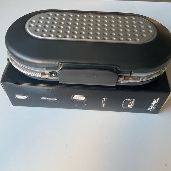 Master Lock Portable Small Lock Box, Personal Travel Safe, 5900D, Black & Silver - Picture 4 of 7